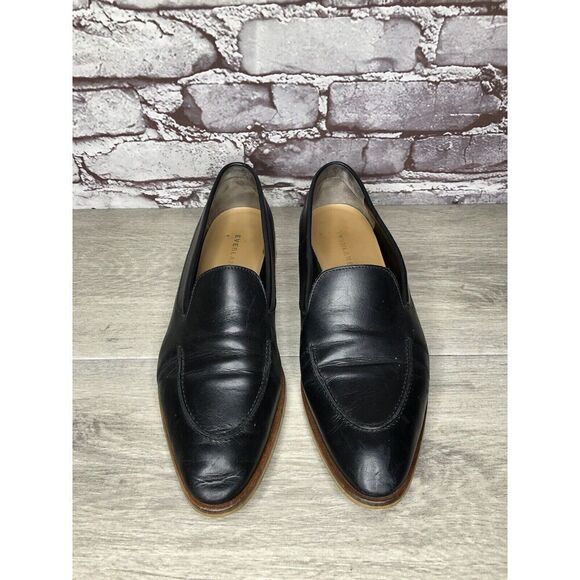 Everlane The Modern Black Leather Slip On Pointed Toe Loafers Women Sz 10M US/41 - Picture 10 of 16